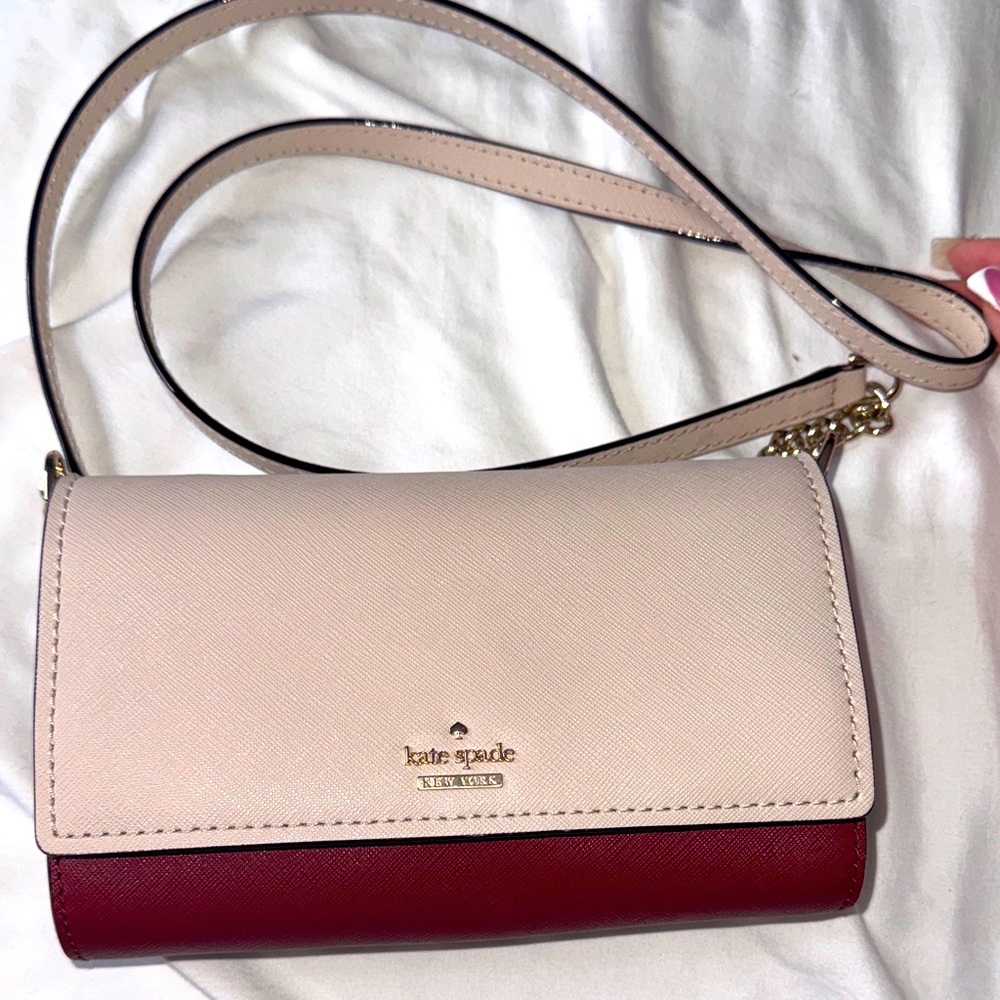 Kate Spade Pink and maroon Crossbody Bag